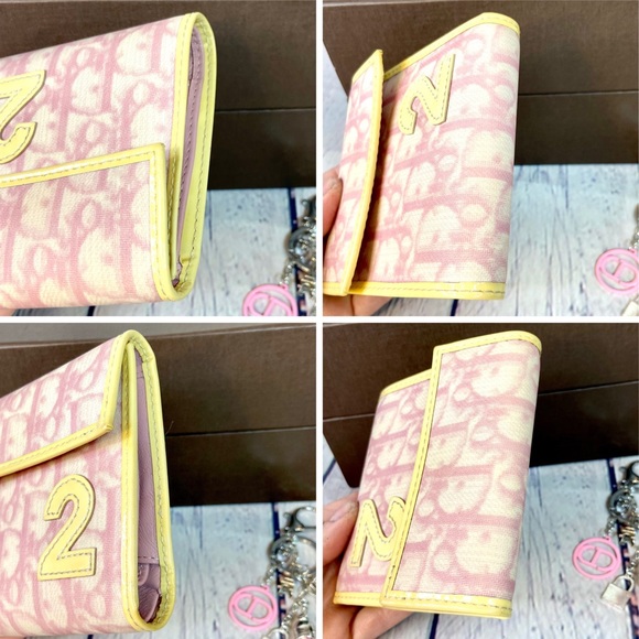 Christian Dior Pink Trotteur wallet with bag charm keychain - Picture 15 of 15